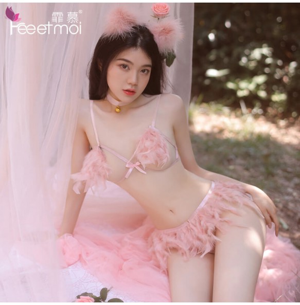 FEE ET MOI Sexy Feather Fox Fairy Bikini Set (Pink)
